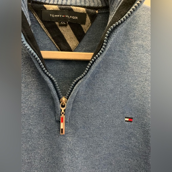 Tommy Hilfiger Mens 1/4 Zip Mockneck Sweatshirt - Picture 6 of 7